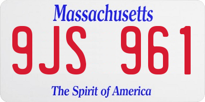 MA license plate 9JS961