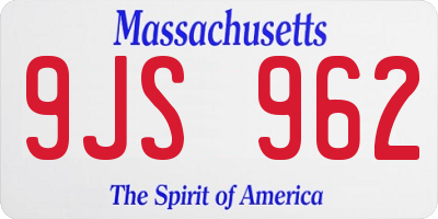 MA license plate 9JS962