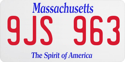 MA license plate 9JS963