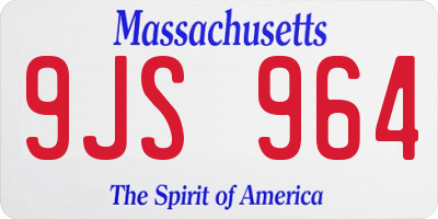 MA license plate 9JS964