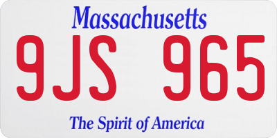 MA license plate 9JS965