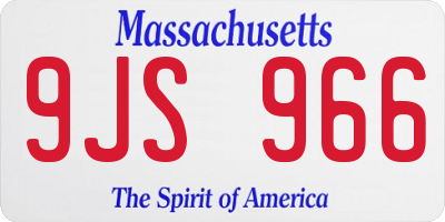 MA license plate 9JS966