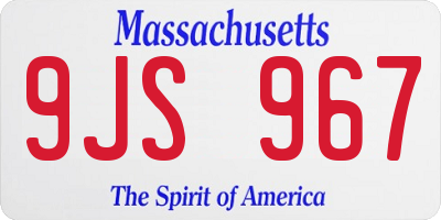MA license plate 9JS967