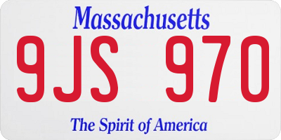 MA license plate 9JS970