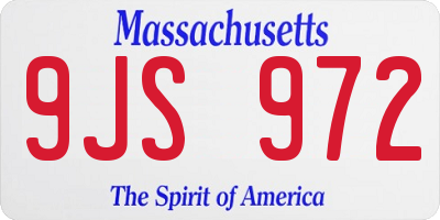 MA license plate 9JS972