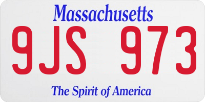 MA license plate 9JS973