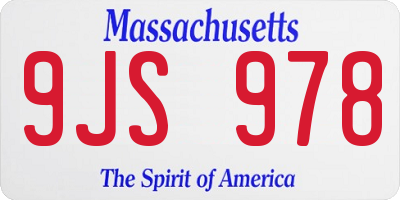 MA license plate 9JS978
