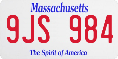 MA license plate 9JS984