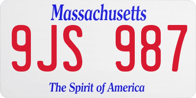 MA license plate 9JS987
