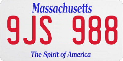MA license plate 9JS988