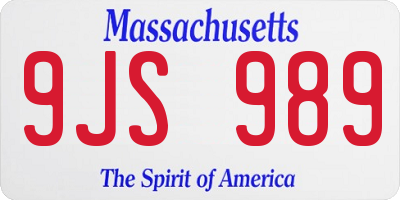 MA license plate 9JS989