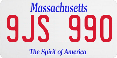 MA license plate 9JS990