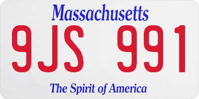 MA license plate 9JS991