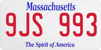 MA license plate 9JS993