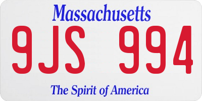 MA license plate 9JS994