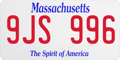 MA license plate 9JS996