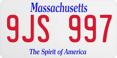 MA license plate 9JS997