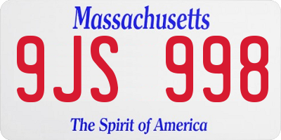 MA license plate 9JS998