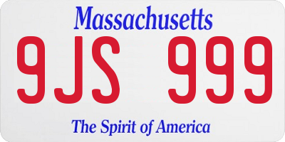 MA license plate 9JS999