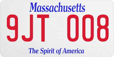 MA license plate 9JT008