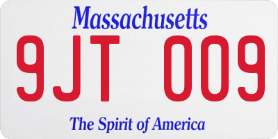 MA license plate 9JT009