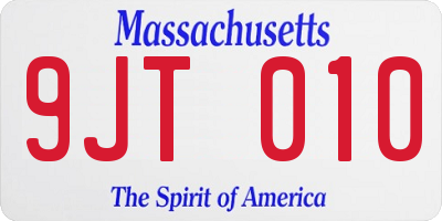 MA license plate 9JT010