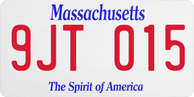 MA license plate 9JT015