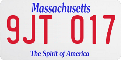 MA license plate 9JT017