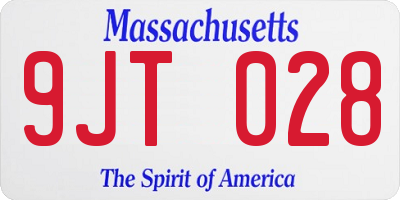 MA license plate 9JT028