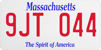 MA license plate 9JT044