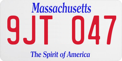 MA license plate 9JT047