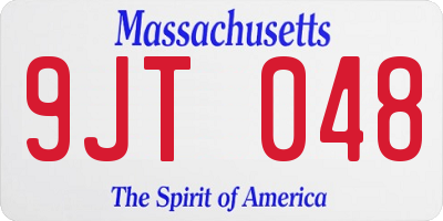 MA license plate 9JT048