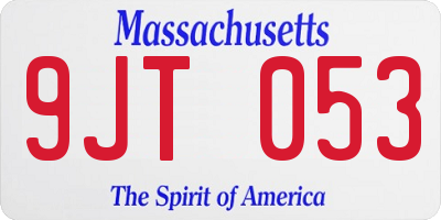 MA license plate 9JT053