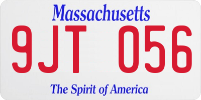 MA license plate 9JT056