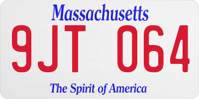 MA license plate 9JT064
