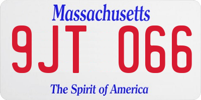 MA license plate 9JT066