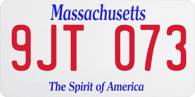MA license plate 9JT073