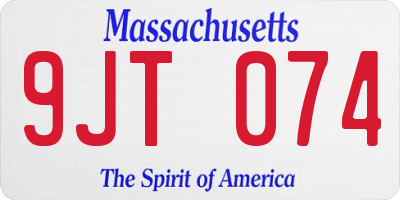 MA license plate 9JT074