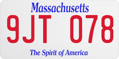 MA license plate 9JT078