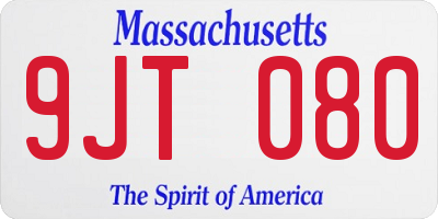 MA license plate 9JT080