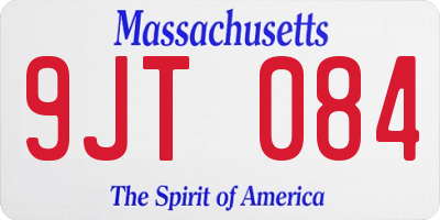 MA license plate 9JT084
