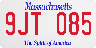 MA license plate 9JT085