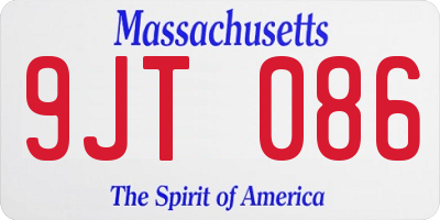 MA license plate 9JT086