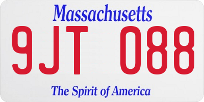 MA license plate 9JT088