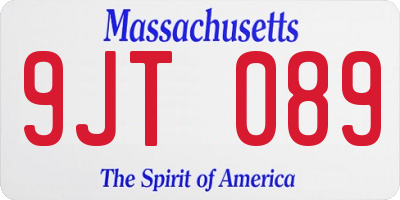 MA license plate 9JT089