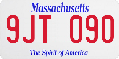 MA license plate 9JT090