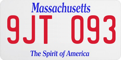 MA license plate 9JT093