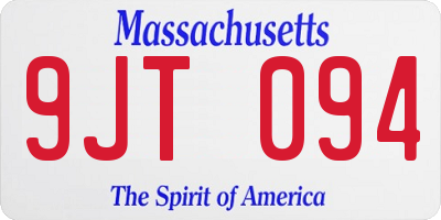 MA license plate 9JT094