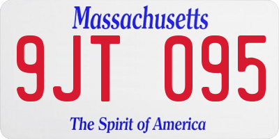 MA license plate 9JT095