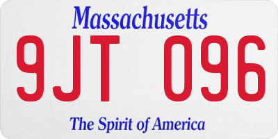 MA license plate 9JT096